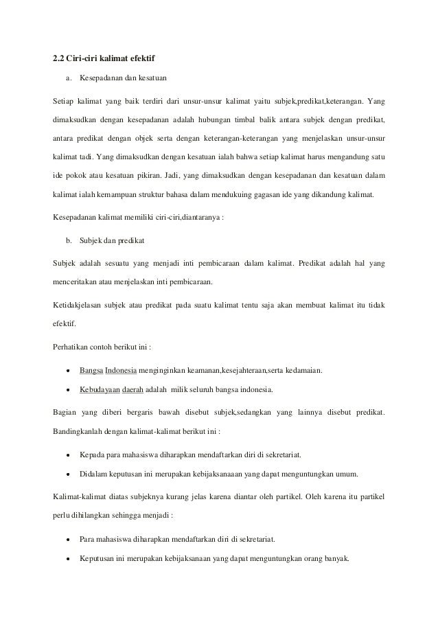 Makalah Bahasa Indonesia Kalimat Efektif