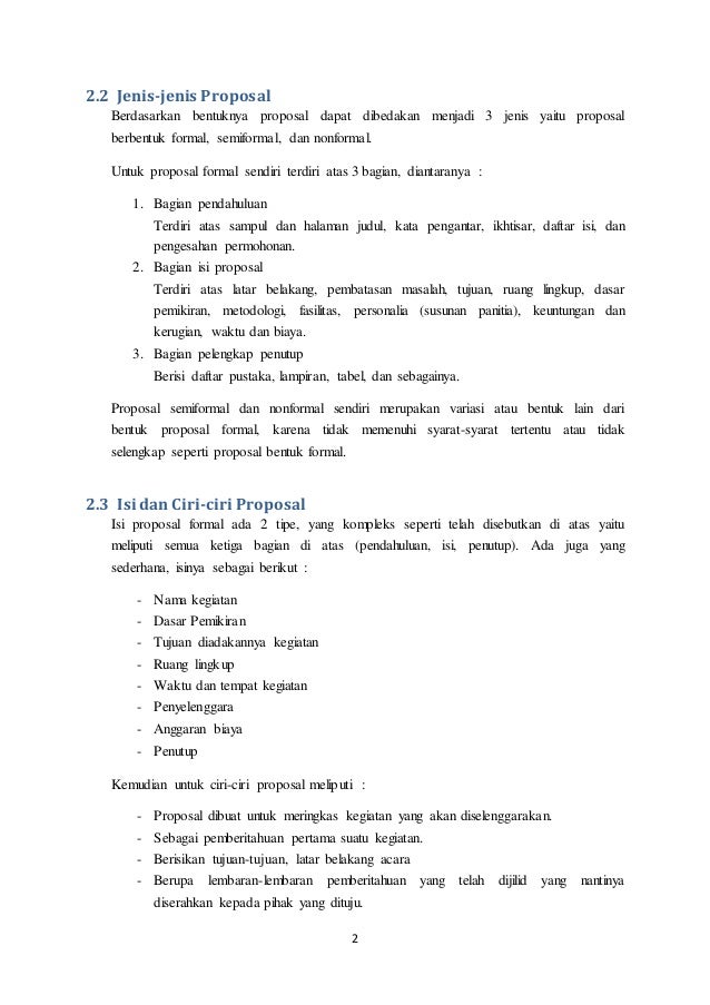 Contoh Proposal Non Formal Contoh Resource