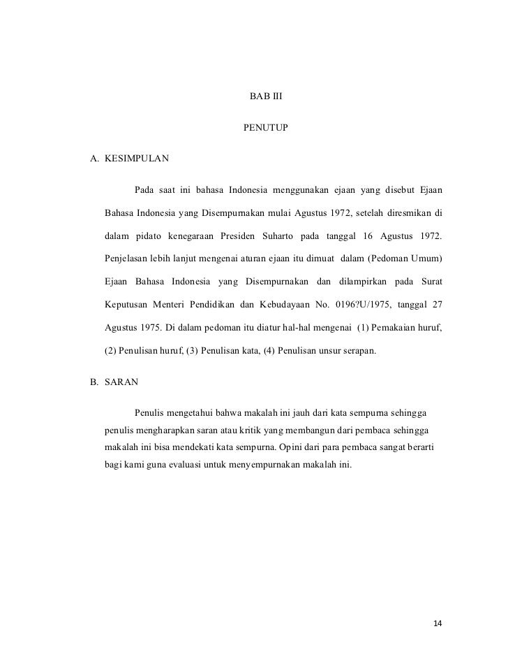 Makalah Pedoman Umum Ejaan Bahasa Indonesia Puebi