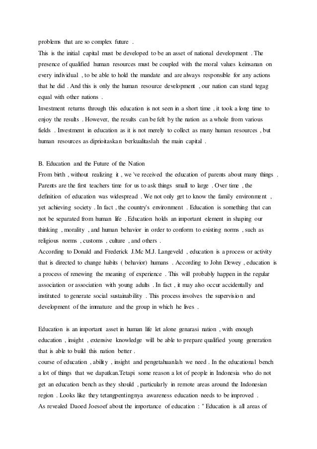 Makalah Bahasa Inggris Permasalahan Pendidikan Di Indonesia