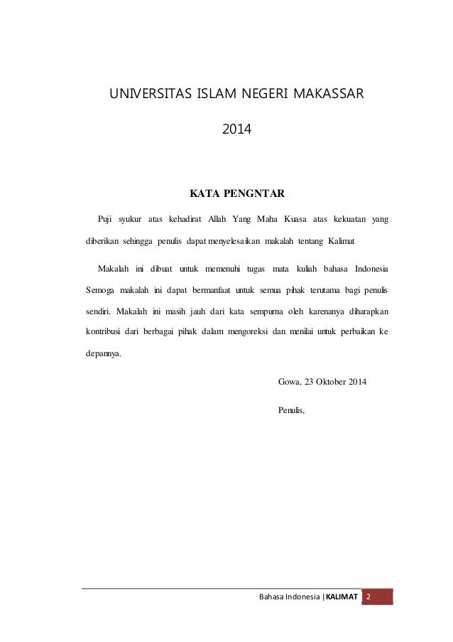 Makalah Bahas Indonesia Kalimat