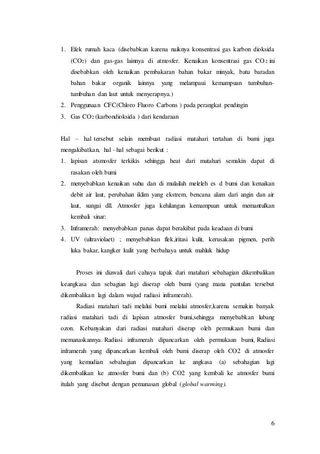 Contoh Makalah Efek Rumah Kaca Dan Pemanasan Global 