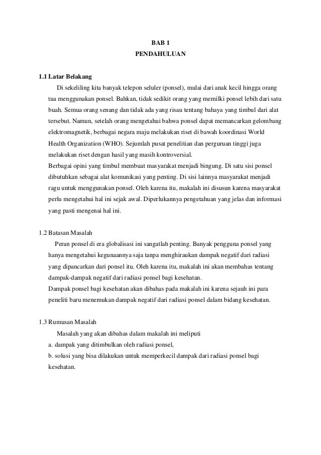 Makalah Bahaya Radiasi Ponsel