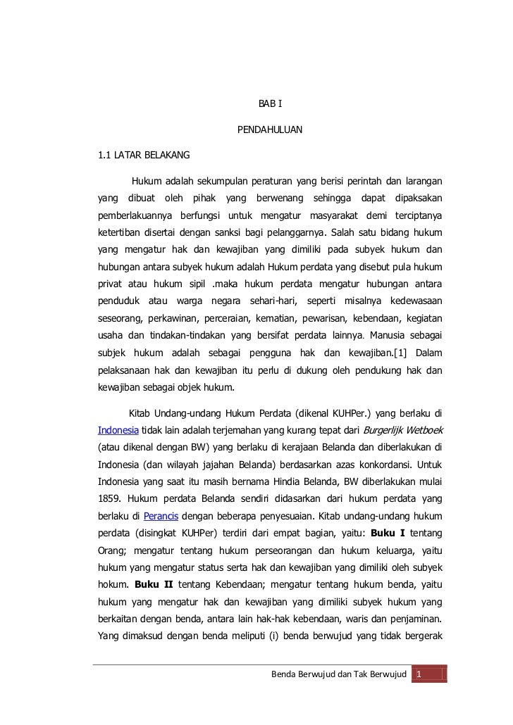 Makalah Benda Berwujud Dan Tidak Berwujud