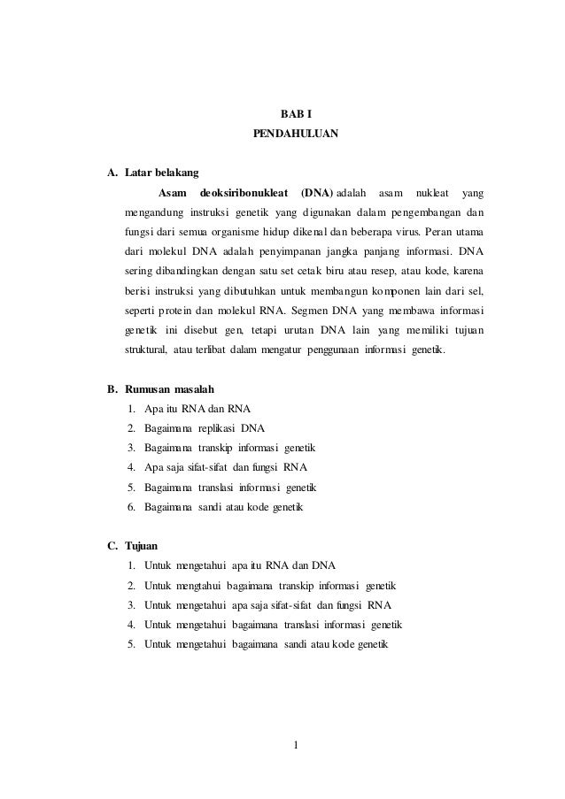Makalah biokimia tentang dna dan rna