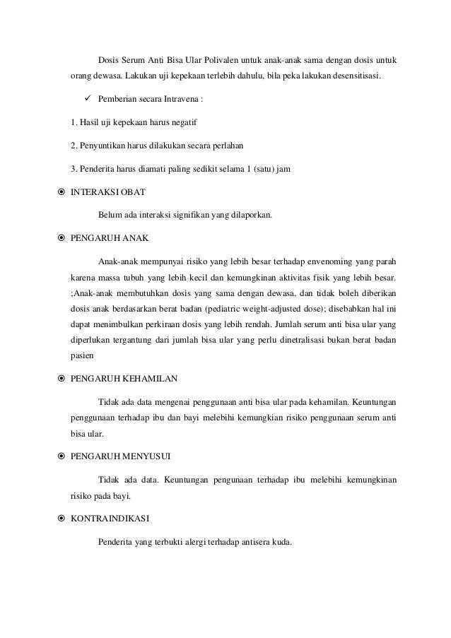 obat ular anti Bisa Makalah Keracunan Ular