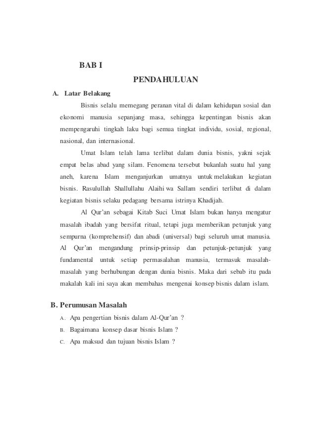 Konsep Bisnis Dalam Islam