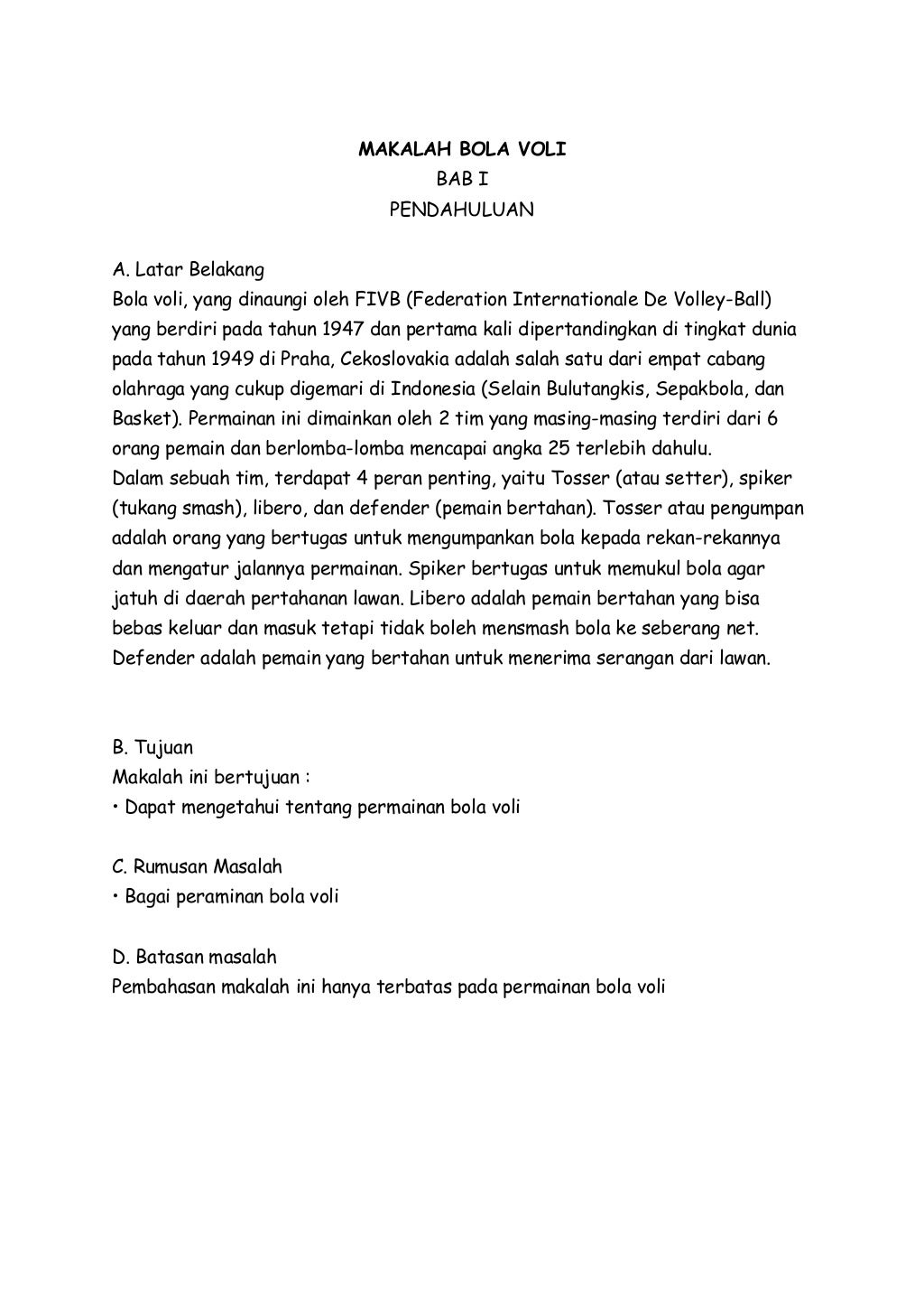 Makalah bola voli SMA 1 RAHA KABUPATEN MUNA
