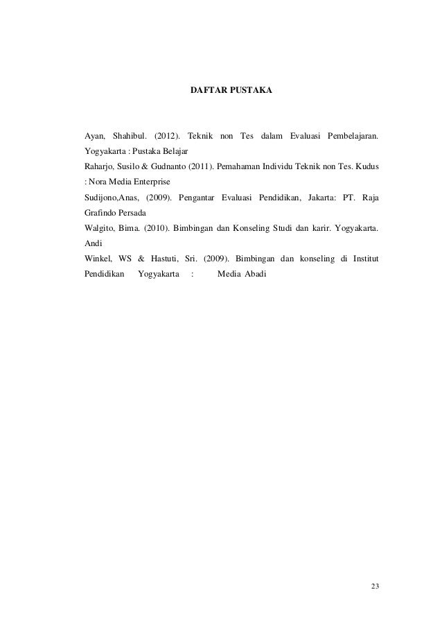 Makalah Bimbingan Tehnik Non Tes Di Sd
