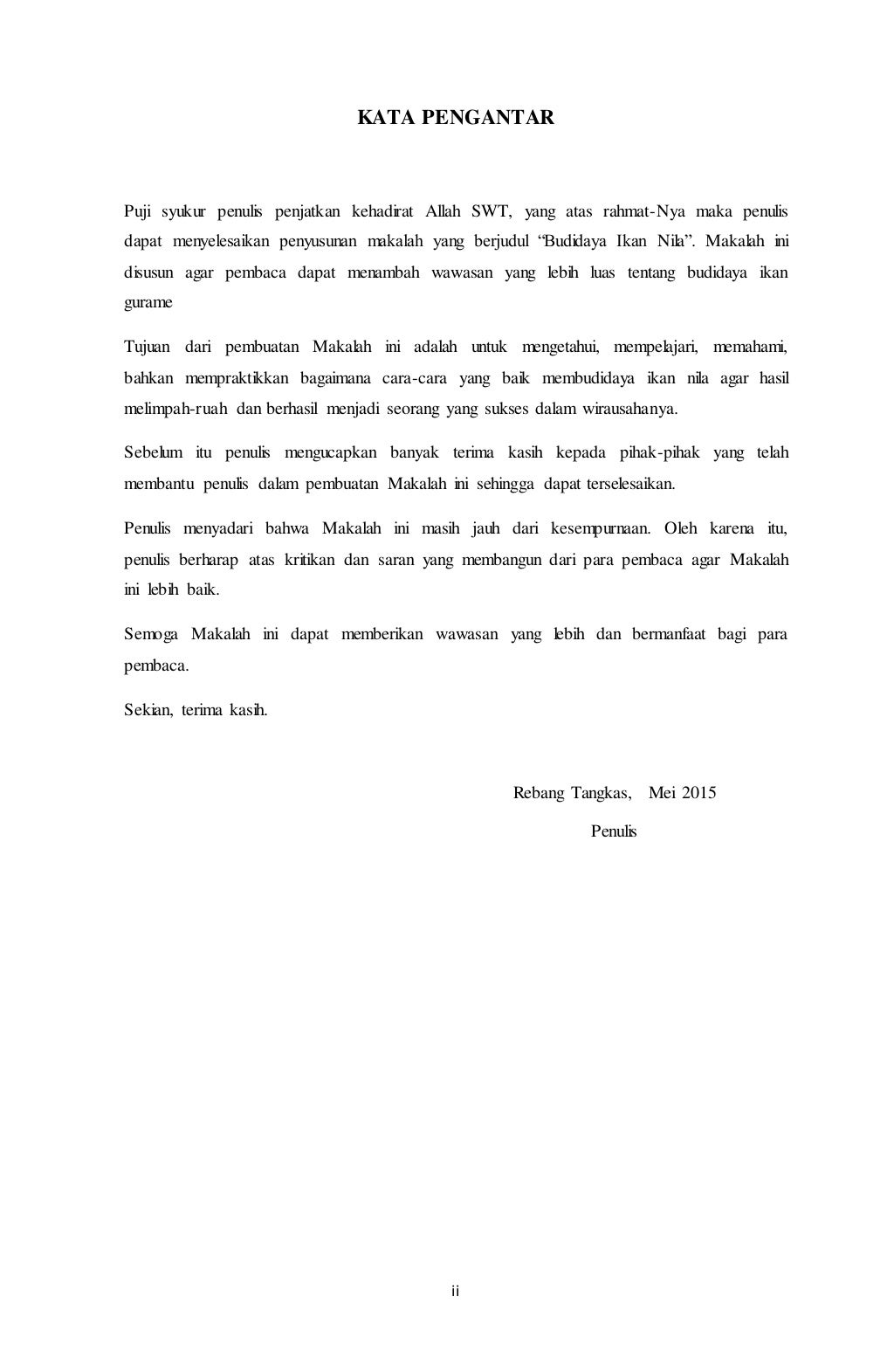 Makalah budidaya ikan nila