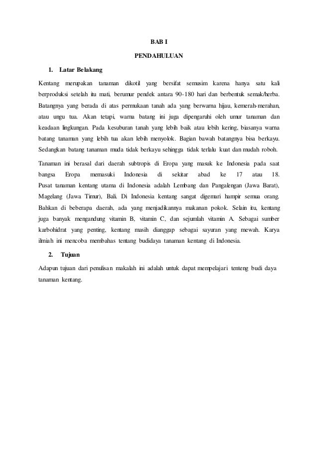 Makalah budi daya tanaman kentang  Makalah budi daya tanaman kentang