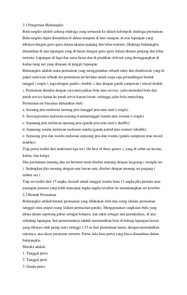 Makalah bulu tangkis