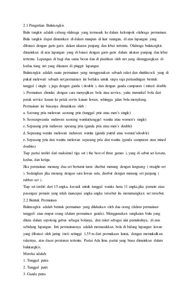 Makalah Bulu Tangkis