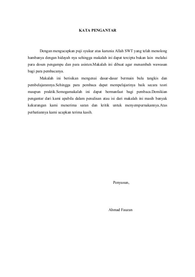 Makalah Bulu Tangkis Fauzan