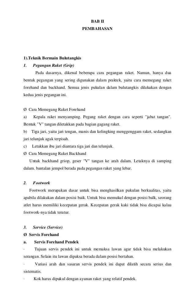 Makalah Bulu Tangkis Sma Negeri 2 Raha