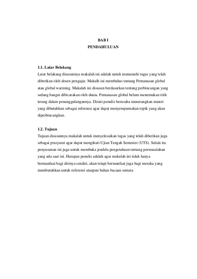Contoh Makalah Pemanasan Global Warming