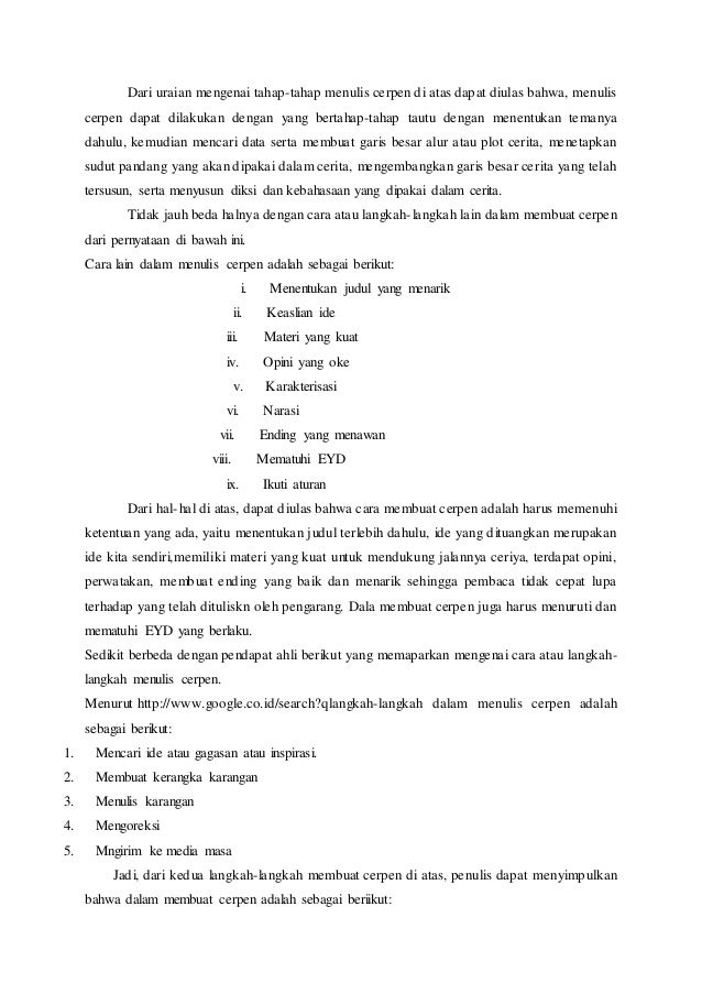 Contoh Cerpen Sesuai Eyd Lakaran
