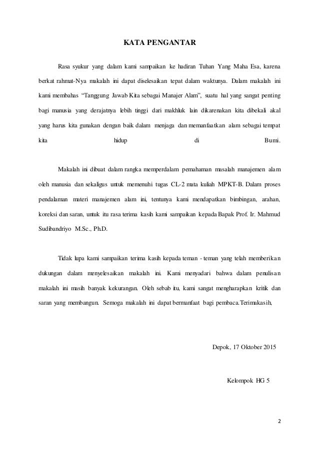 20 Kata Pengantar Untuk Makalah Bencana Alam