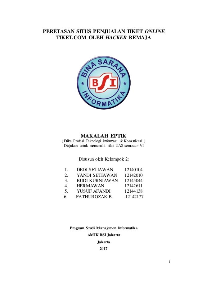 Contoh Makalah Etika Profesi Teknologi Informasi Contoh Makalah Etika Profesi Teknologi Informasi