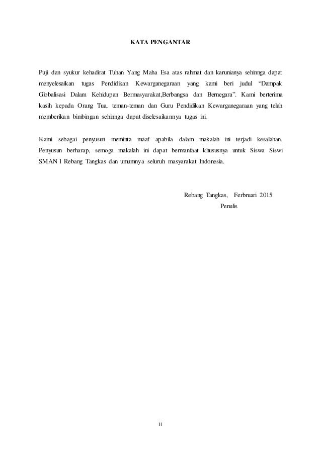 Makalah Dampak Globalisasi Dalam Kehidupan Bermasyarakat Berbangsa Da