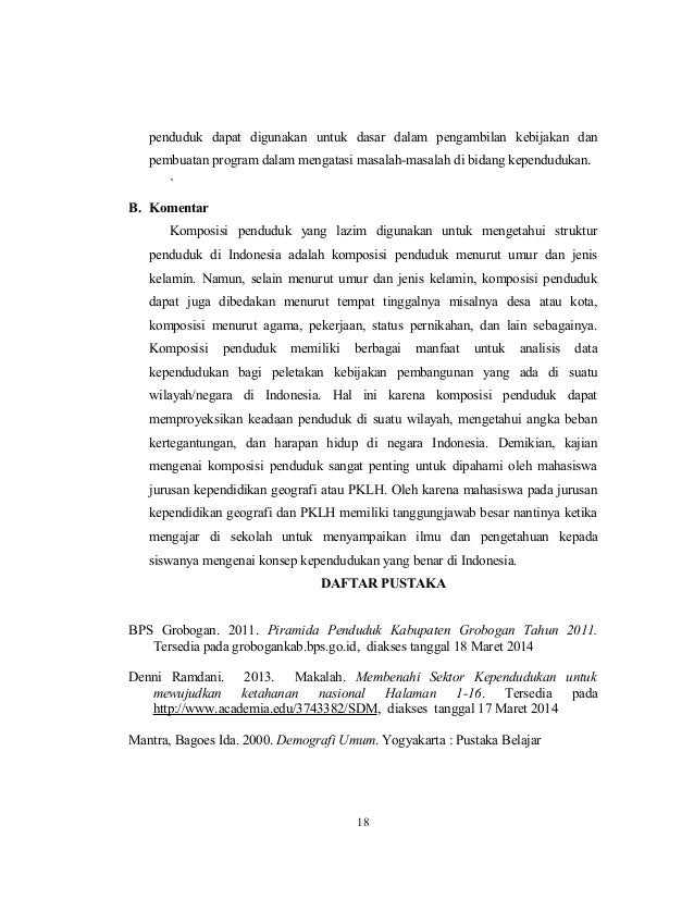 Contoh Makalah Demografi Kependudukan Jajaran Soal Contoh Makalah Demografi Kependudukan Jajaran Soal