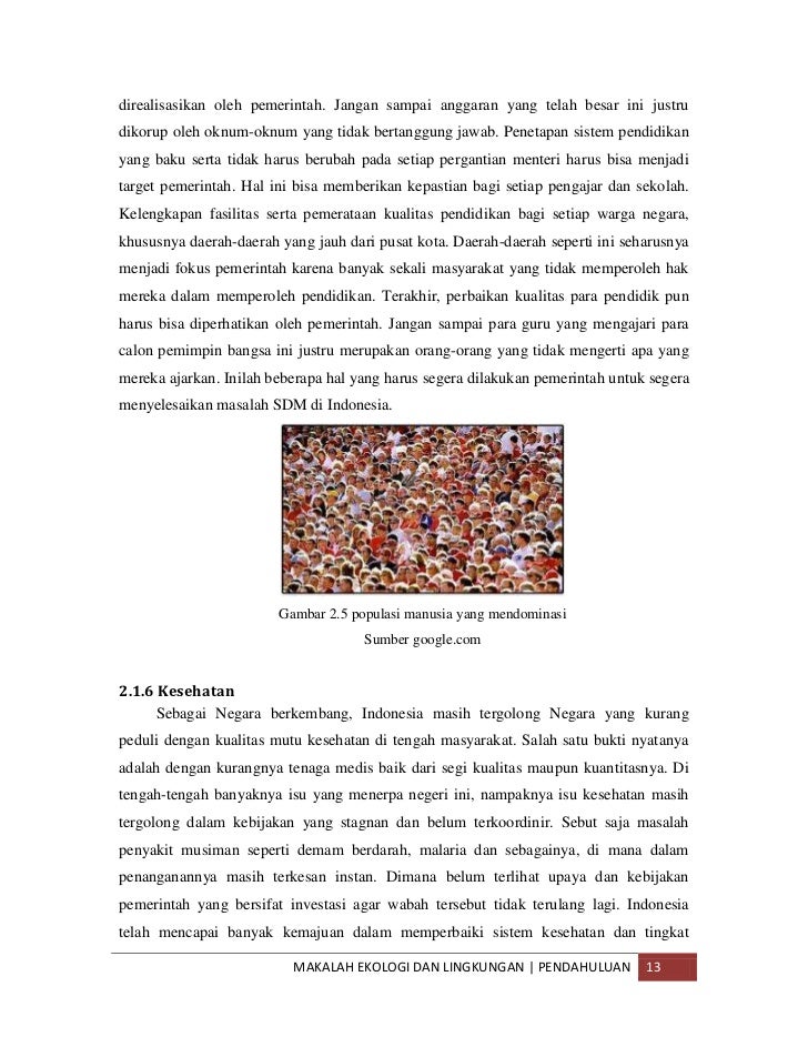 Makalah ekologi lingkungan