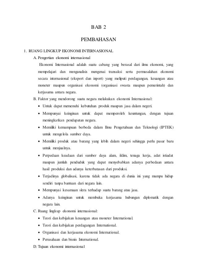 Makalah Ekonomi Internasional