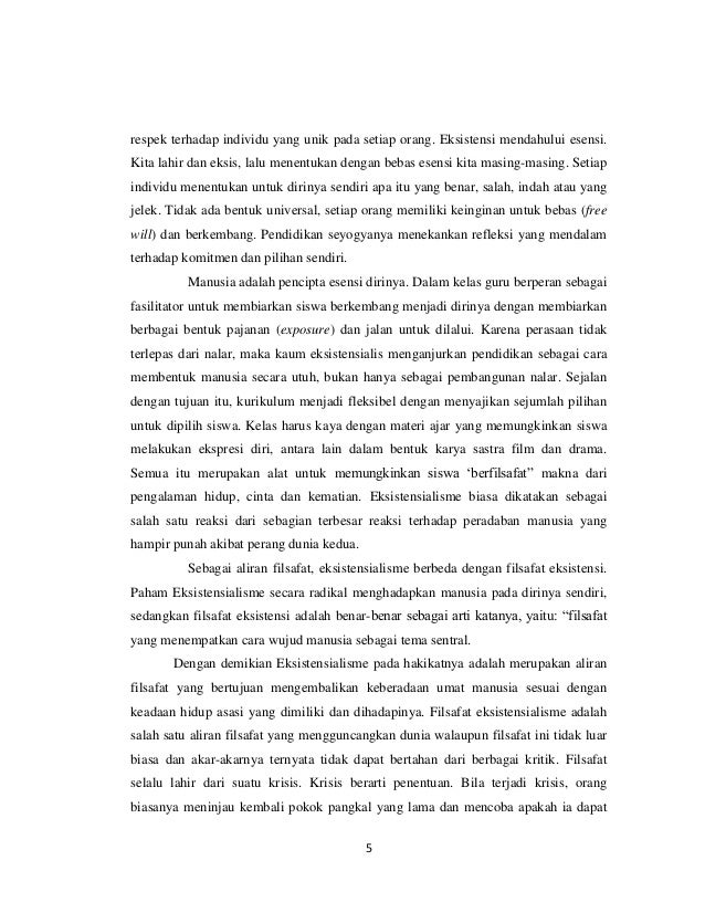 Makalah Eksistensialisme
