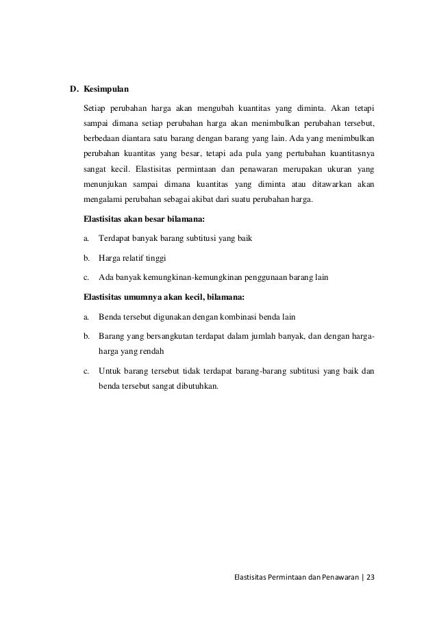 Makalah elastisitas permintaan dan penawaran