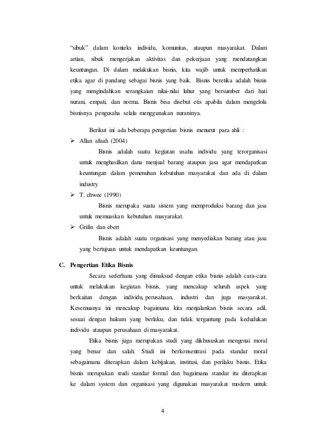 Makalah Etika Bisnis