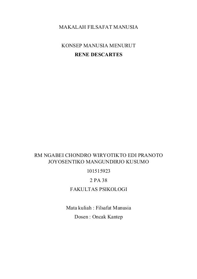 Makalah Filsafat Manusia