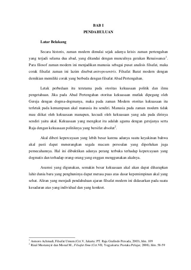 Filsafat Modern Dan Pembahasan Pendidikan