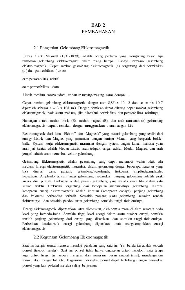 Makalah Fisika Gelombang Elektromagnetik