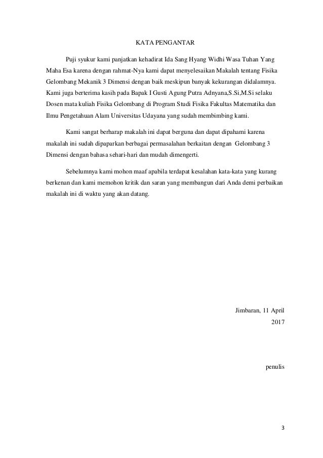 Makalah Fisika Gelombang Mekanik 3 Dimensi