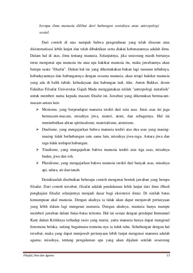 Filsafat Ilmu Dan Agama