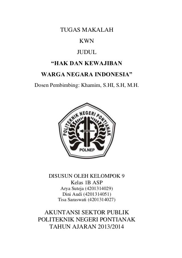 Makalah Hak Dan Kewajiban Warga Negara Indonesia