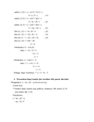 Makalah Fungsi Kuadrat | PDF