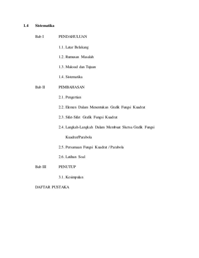 Makalah Fungsi Kuadrat