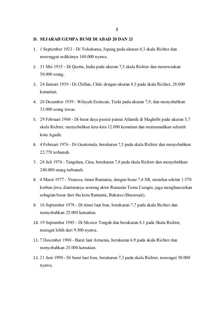 Contoh Makalah Geografi Tentang Gempa Bumi
