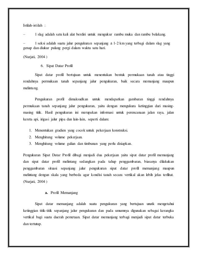 Contoh Soal Dan Jawaban Pengukuran Profil Memanjang Dan Contoh Soal Dan Jawaban Pengukuran Profil Memanjang Dan