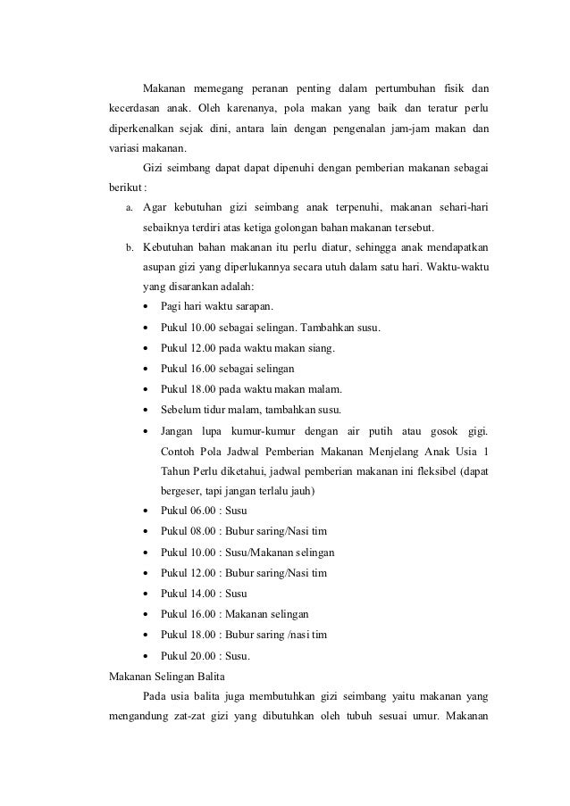 Makalah Gizi Seimbang Pada Anak