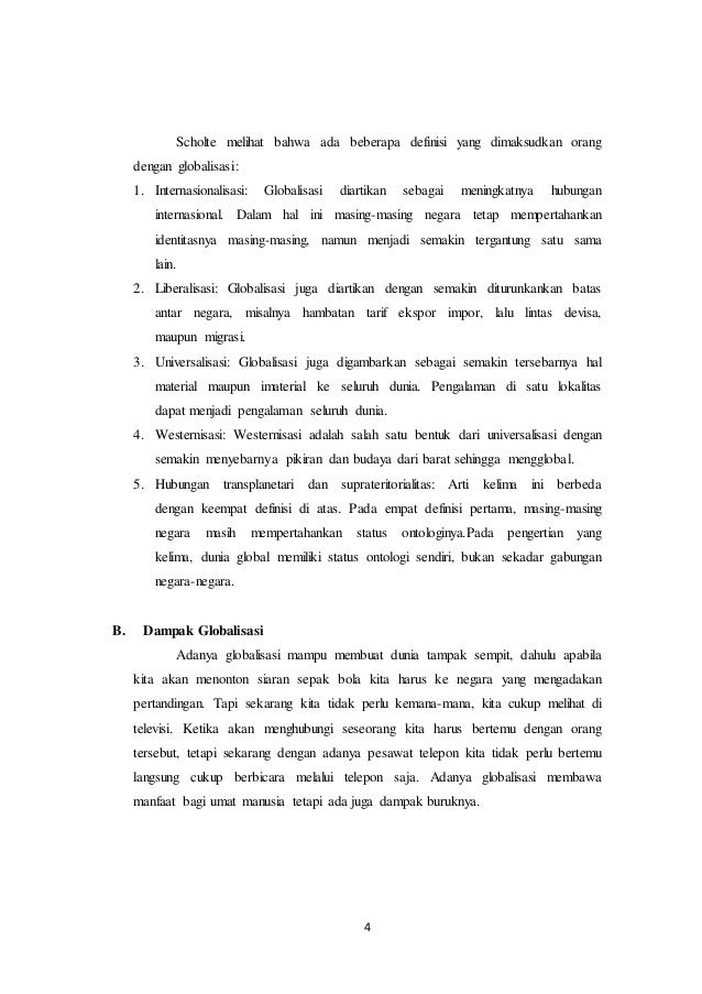 Makalah Globalisasi Dalam Budaya