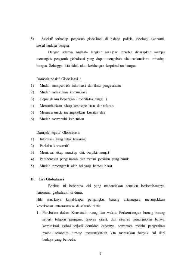 Makalah globalisasi dalam budaya