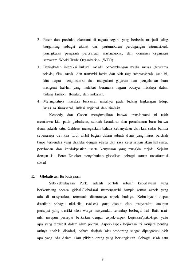 Makalah Globalisasi Dalam Budaya