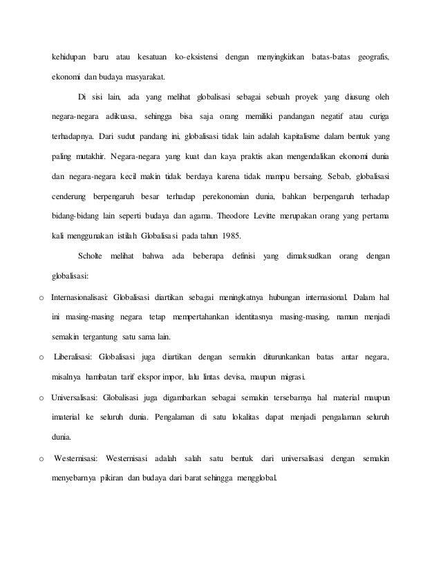 Makalah Globalisasi Dalam Sosial