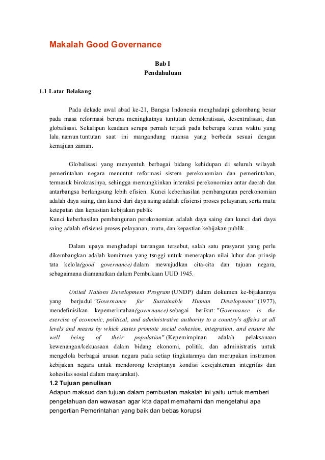 Makalah Good Governance