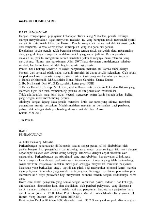 Makalah Home Care Keperawatan Pdf