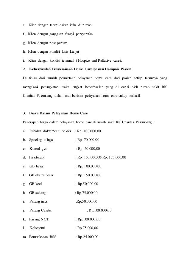 Biaya Home Care Perawat