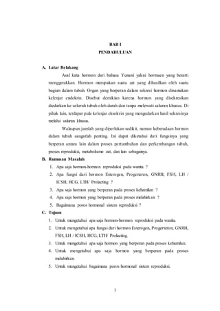 Makalah Hormon Reproduksi Wanita