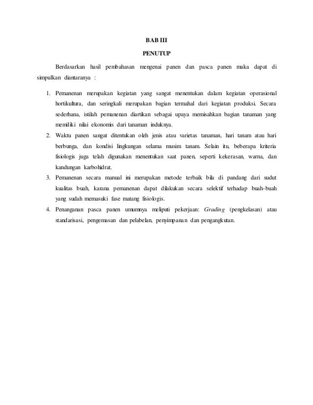 Makalah Panen Dan Pascapanen